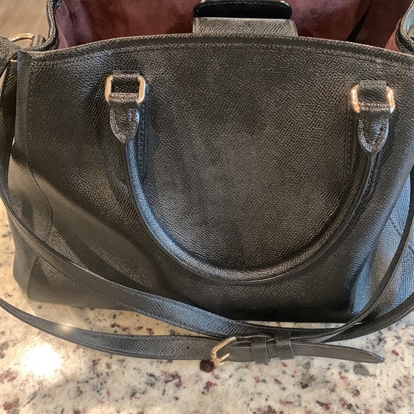 Leather coach handbag. Suede interior. - Picture 6 of 12